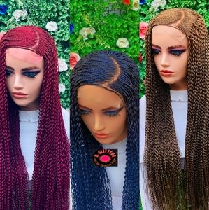 WATERMELON BRAIDED WIG. Gold  Blue Burgundy 40"